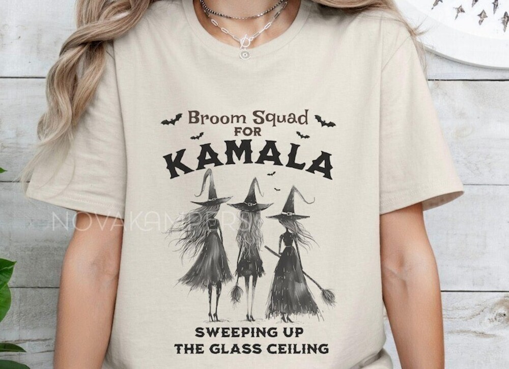 Witches For Kamala Halloween Shirt Broom Squad Harris Election Feminist Gothic